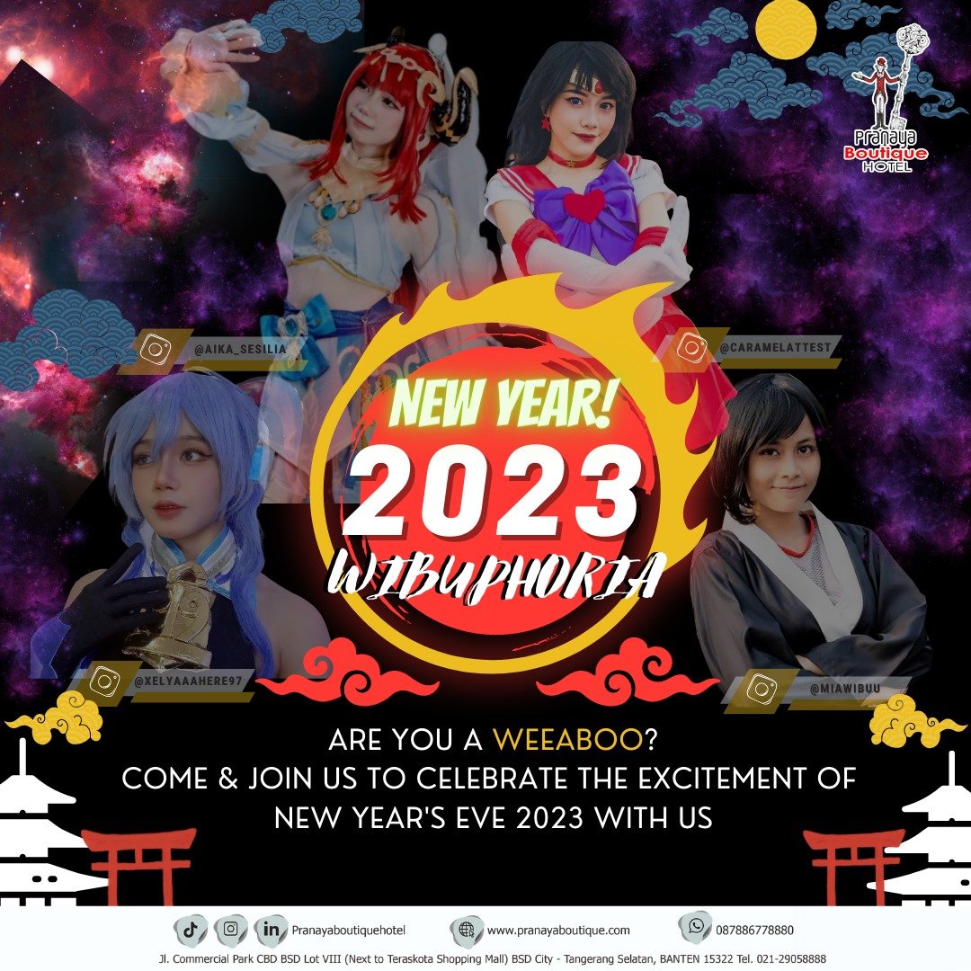 Bakal Seru Pesta Tahun Baru Bertema Wibuphoria di Pranaya Boutique Hotel BSD